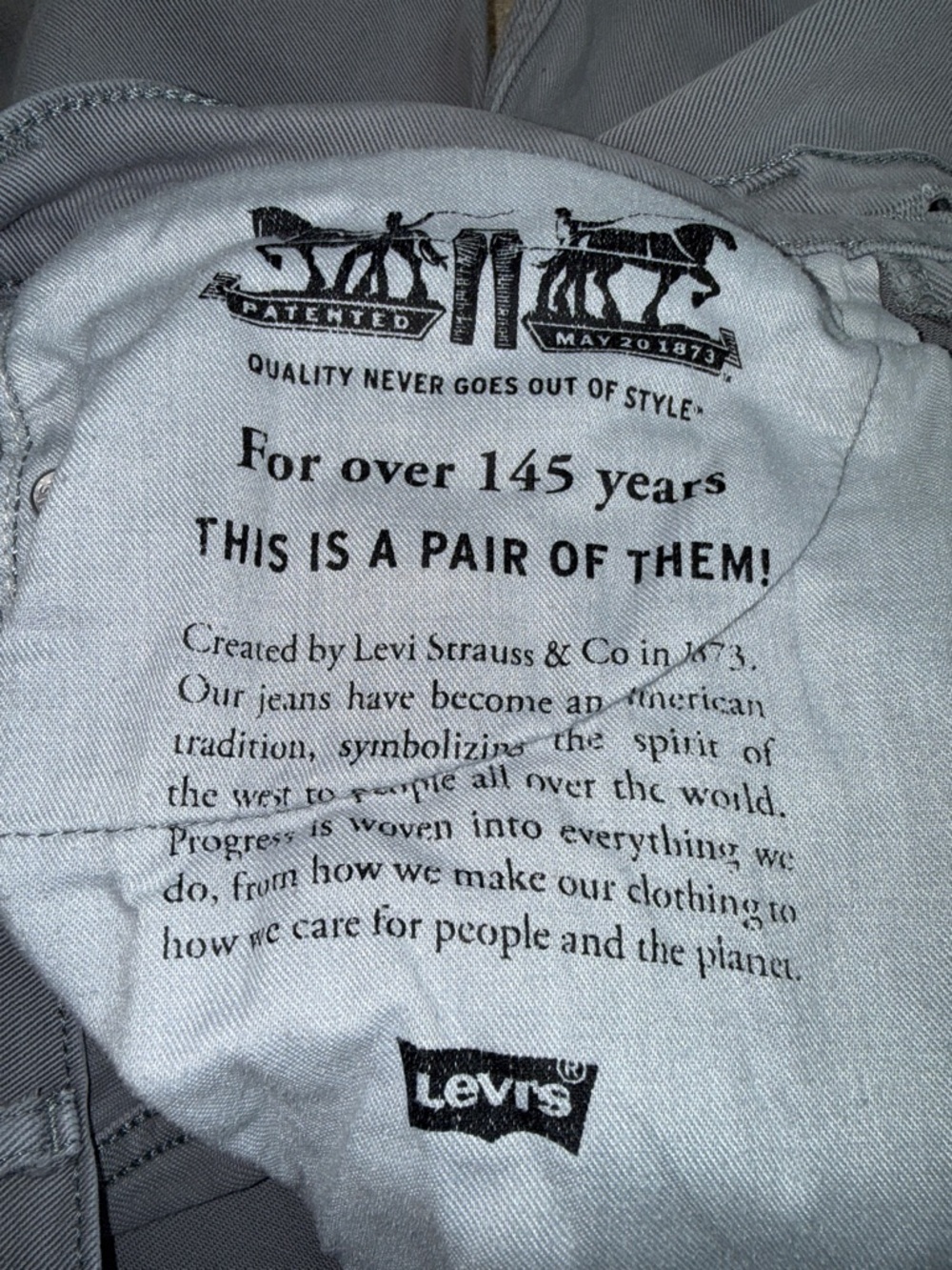 Levi's Mens 514 Gray Straight-Leg Jeans - Picture 5 of 6